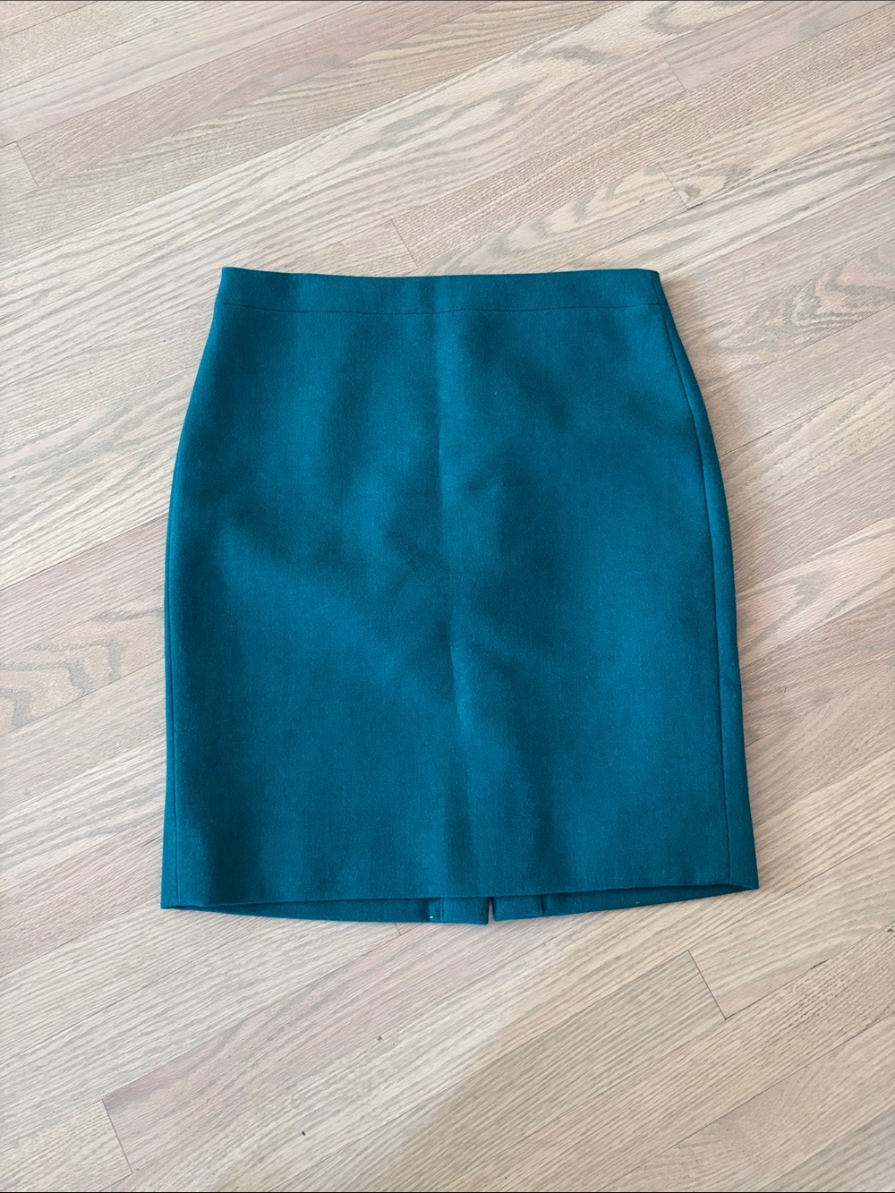 J. Crew Teal Wool Pencil Skirt 8P